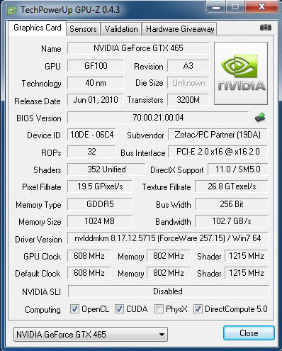 Первые тесты GeForce GTX 465 