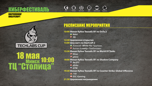 Киберспорт - Белорусский финал киберфестиваля TECHLABS CUP 2013 пройдет в эту субботу
